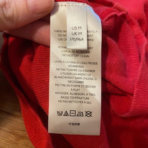 We The Free Free People Boyfriend Tee Shirt Red Womens Medium Oversized - Picture 6 of 9